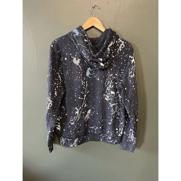 Abercrombie & Fitch Blue Paint Splatter Hoodie Sweatshirt Long Sleeve Mens Sz M - Picture 2 of 3